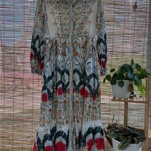 Anthropologie Multicolor Floral Long Sleeve Dress